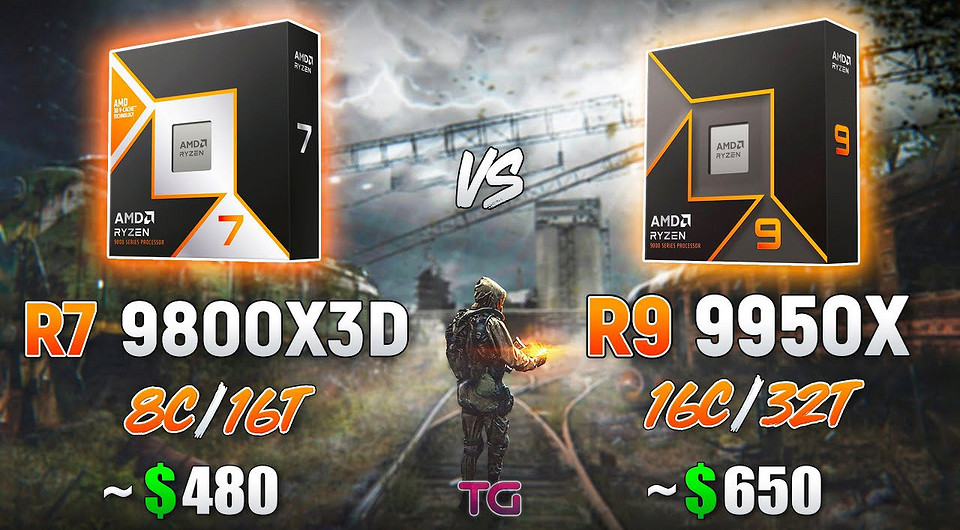 Какой процессор лучше для игр? Эксперт сравнил AMD Ryzen 7 9800X3D и Ryzen 9 9950X