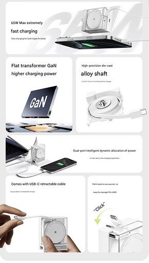 Вещь дня: прозрачная зарядка Sharge S4 GaN с кабелем USB-C