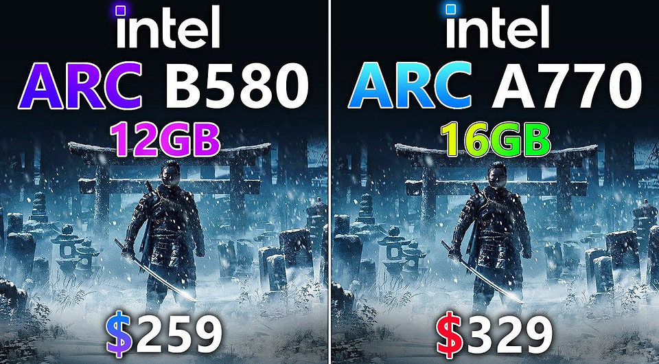 Какая видеокарта Intel лучше? Сравнение Intel ARC B580 с Intel ARC A770 в 2K