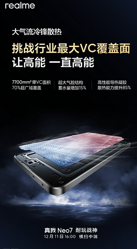 realme Neo7 представят 11 декабря — это монстр автономности с батареей на 7000 мА*ч