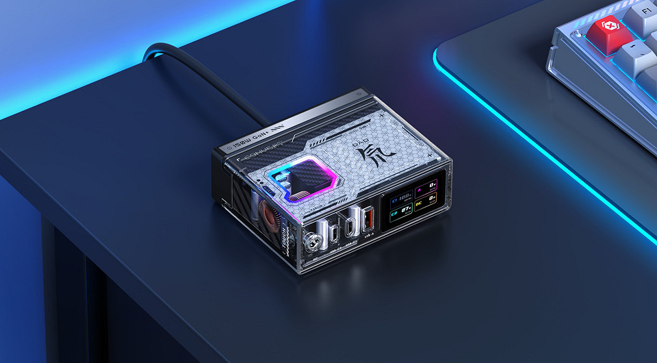 RedMagic выпустила стильную GaN-зарядку на 150 Вт с дисплеем и RGB-подсветкой