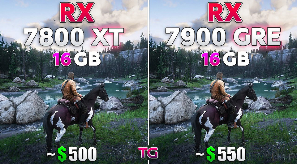 Видеокарты Radeon RX 7800 XT и Radeon RX 7900 GRE сравнили в 10 играх в 2K