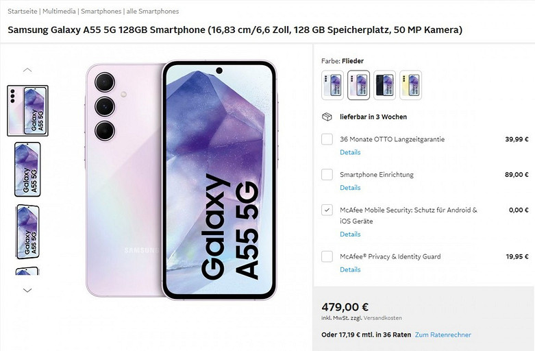 Samsung Galaxy A55 и Galaxy A35 уже можно купить в Европе