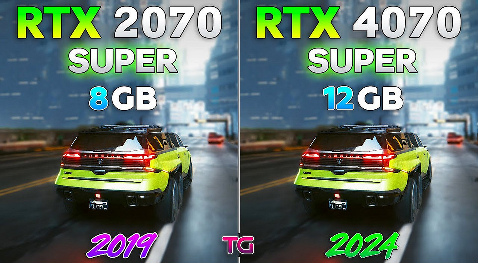 Что изменилось за 5 лет? Видеокарты GeForce RTX 2070 SUPER и RTX 4070 SUPER сравнили в ААА-играх
