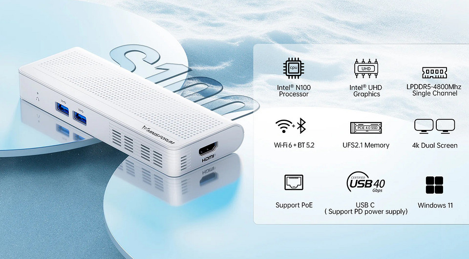 Стартовали продажи крошечного мини-ПК MINISFORUM S100