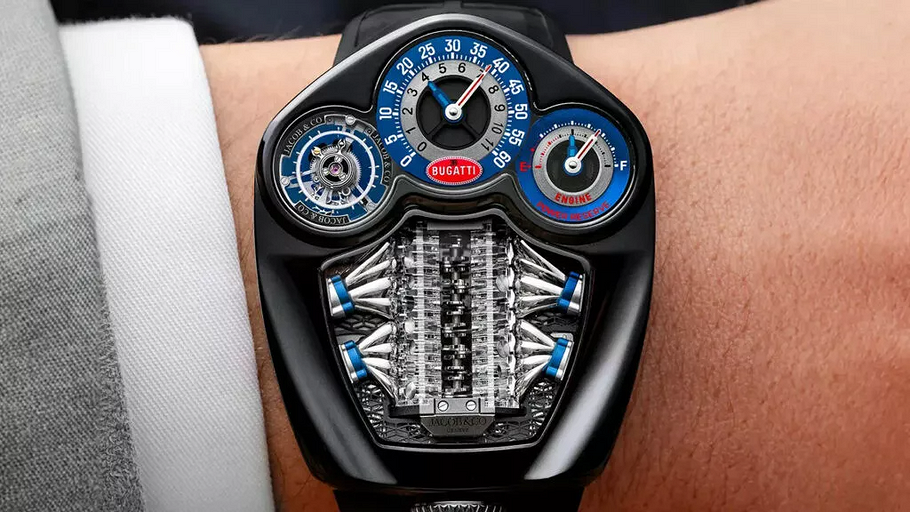 Представлены элитные часы Bugatti Tourbillon с мини-копией двигателя V16 за $340 000