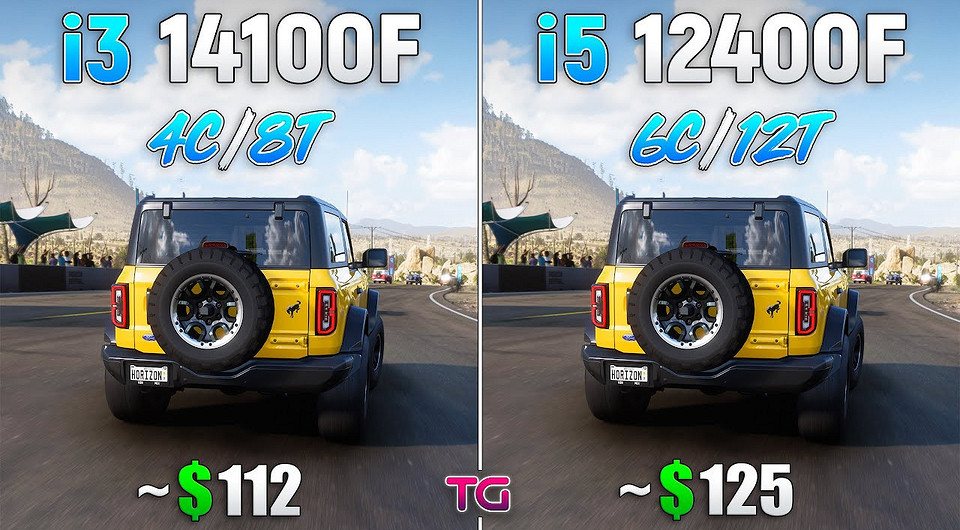 Эксперт сравнил недорогие процессоры Intel Core i5-12400F и Intel Core i3-14100F в 8 играх