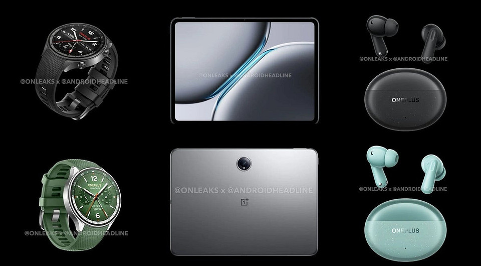 OnePlus Pad 2, Watch 2R и Nord Buds Pro показали на официальных рендерах