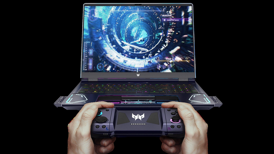 Acer показала необычный геймерский ноутбук Project DualPlay со встроенным геймпадом