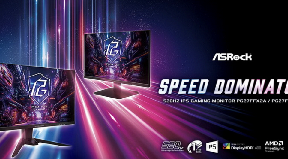 ASRock представила два геймерских 27-дюймовых монитора с безумной кадровой частотой 520 Гц