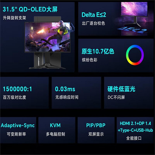 Представлен игровой монитор Thunderobot Black Warrior DU32F165E с QD-OLED-панелью Samsung