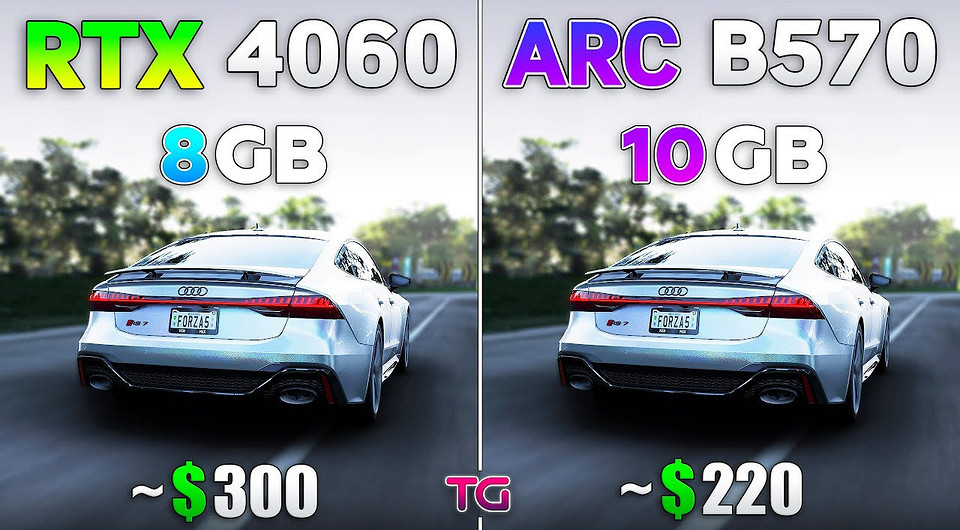 Какая видеокарта шустрее? Доступные Intel ARC B570 и GeForce RTX 4060 сравнили в 10 играх