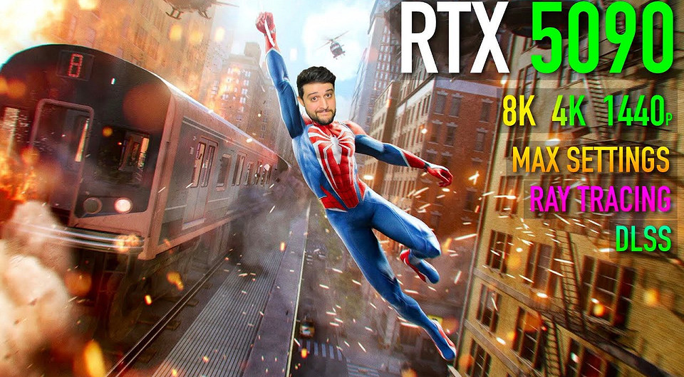 Свежий хит Spider-Man 2 протестировали с топовой видеокартой GeForce RTX 5090 в 4K и даже 8K