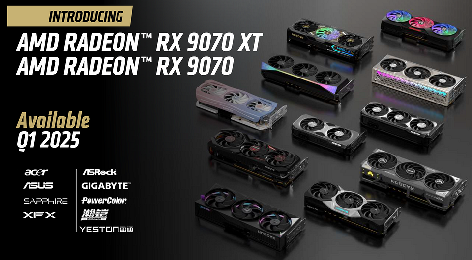 Представлены видеокарты Radeon RX 9070 и Radeon RX 9060 — цена, дата выхода, характеристики