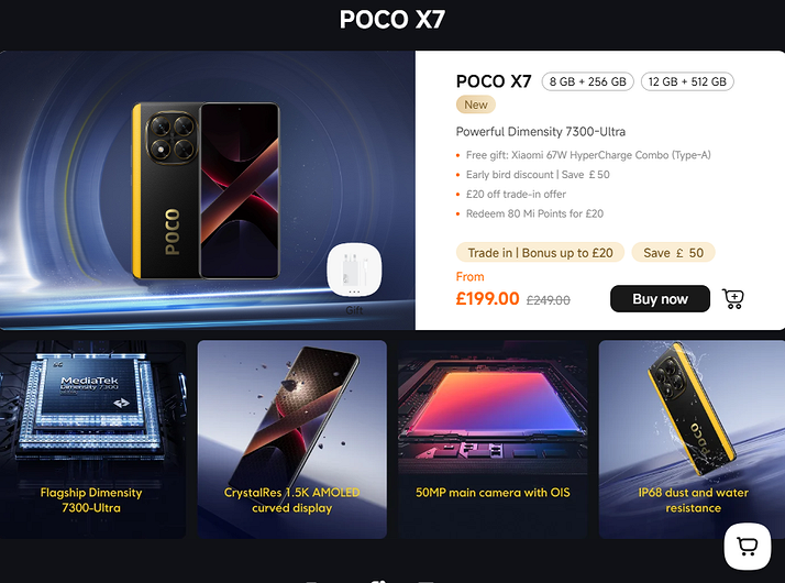 Xiaomi выпустила Poco X7 с задней панелью из экокожи и новым чипом MTK