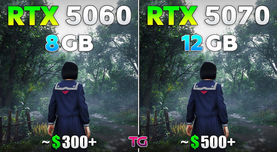 Эксперт сравнил GeForce RTX 5060 и GeForce RTX 5070 в 10 играх в 2K