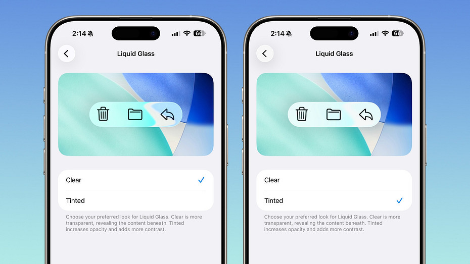 Apple разрешила отключать прозрачность Liquid Glass в iOS 26.1