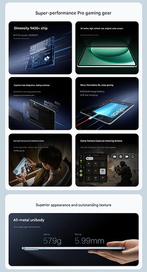 Анонс OnePlus Pad 2 2025 года — мощный планшет с чипом Dimensity 9400+, 3K-дисплеем и батареей на 10 420 мАч