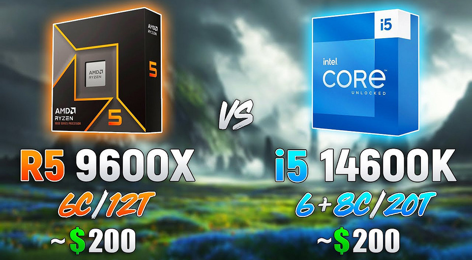 Какой процессор лучше? AMD Ryzen 5 9600X сравнили с Intel Core i5 14600K в 11 играх