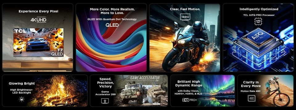 Доступные смарт-ТВ TCL T7 с QLED-экранами и Google TV представлены официально