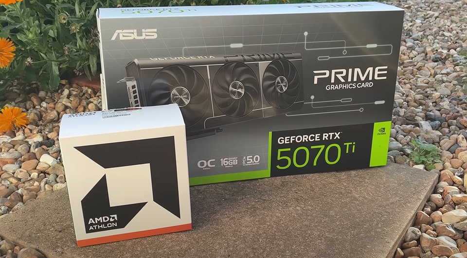 Эксперт протестировал связку из бюджетного процессора Athlon 3000G и дорогой видеокарты RTX 5070 Ti