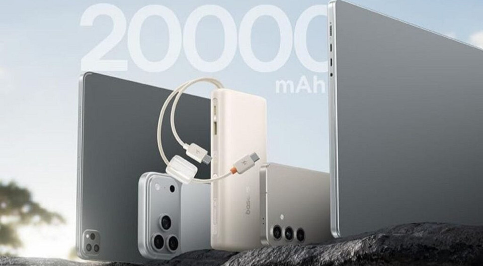 Представлен Baseus EnerFill FC41 — мощный портативный аккумулятор с двумя встроенными кабелями