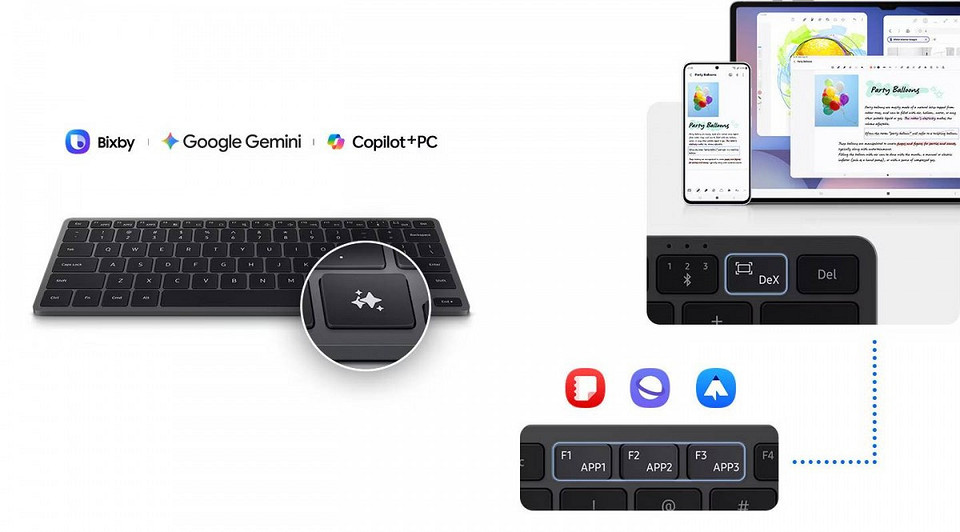 Представлена компактная клавиатура Samsung Smart Keyboard с поддержкой трёх устройств Представлена компактная клавиатура Samsung Smart Keyboard с поддержкой трёх устройств