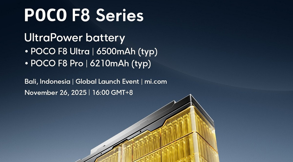 Официально: POCO F8 Pro получит батарею на 6210 мА*ч, а POCO F8 Ultra на 6500 мА*ч