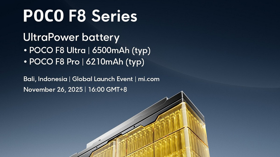 Официально: POCO F8 Pro получит батарею на 6210 мА*ч, а POCO F8 Ultra на 6500 мА*ч