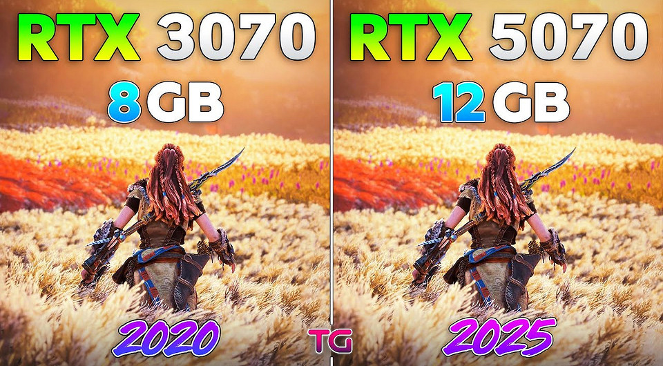 Что изменилось за 5 лет? Видеокарты GeForce RTX 3070 и GeForce RTX 5070 сравнили в ААА-хитах