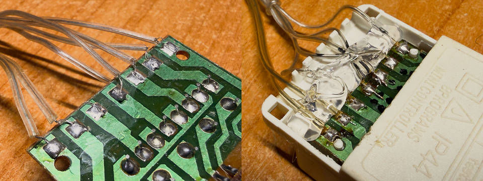 У нас был также оторван один провод, а остальные держались на честном слове. Мы пропаяли все контакты и для верности закрепили их специальным клеем. У нас был также оторван один провод, а остальные держались на честном слове. Мы пропаяли все контакты и для верности закрепили их специальным клеем.