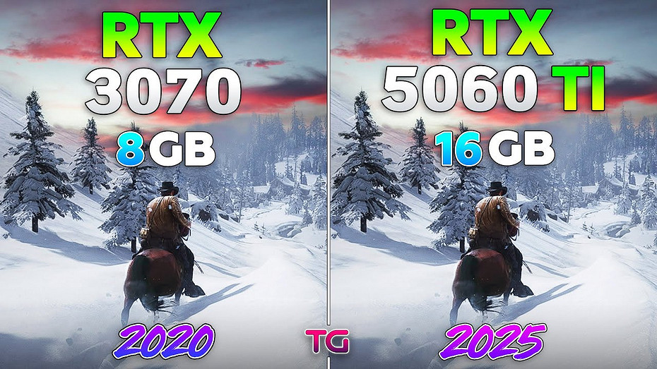 Велика ли разница GeForce RTX 5060 Ti на 16 ГБ сравнили с GeForce RTX 3070 в 2K