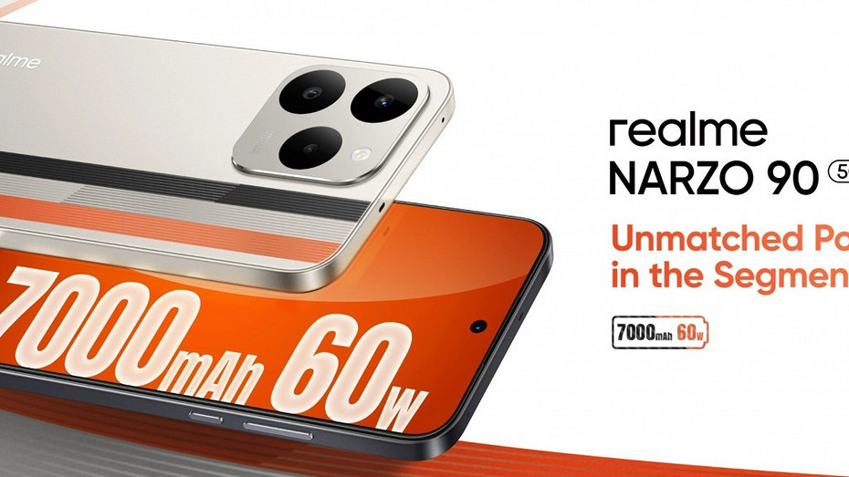 Представлены смартфоны realme Narzo 90 и Narzo 90x с батареями на 7000 мА*ч и зарядкой на 60 Вт