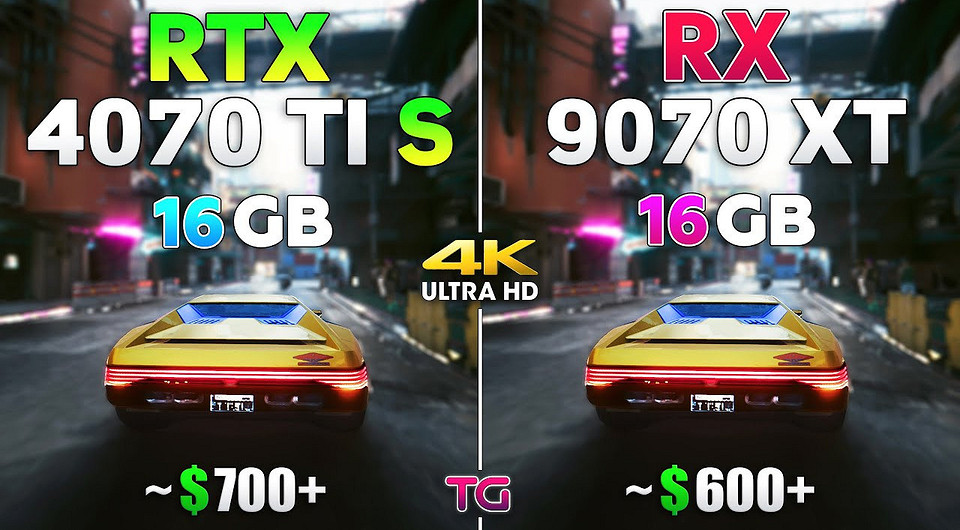 Какая видеокарта лучше для 4K? GeForce RTX 4070 Ti SUPER сравнили с Radeon RX 9070 XT