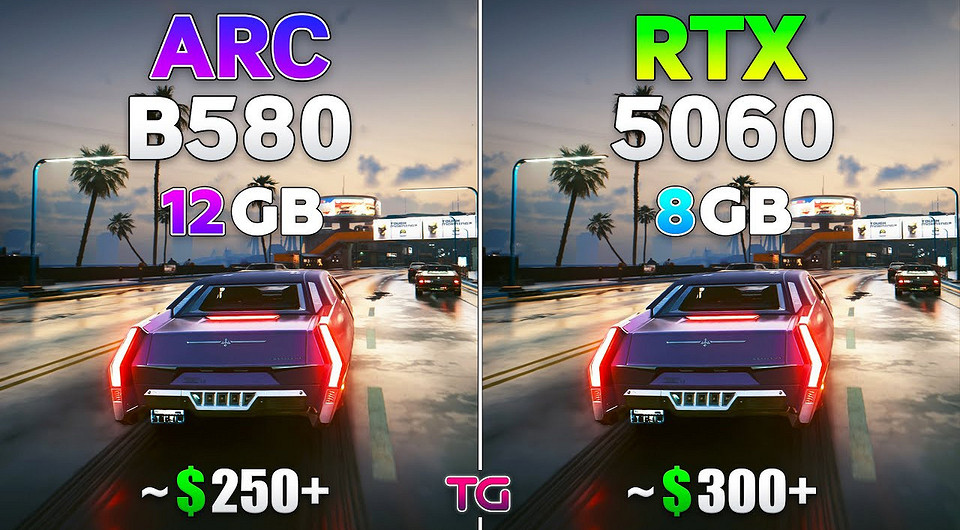 Какая недорогая видеокарта лучше? Intel ARC B580 сравнили с GeForce RTX 5060 в 10 играх