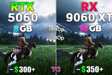 Какая видеокарта лучше? GeForce RTX 5060 на 8 ГБ сравнили с Radeon RX 9060 XT на 16 ГБ в 2K