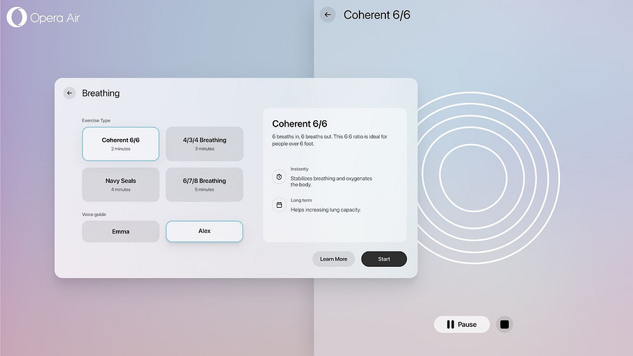 Представлен Opera Air — первый браузер для медитации и релаксации