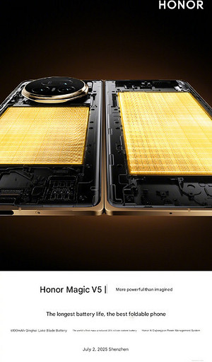 HONOR Magic V5 получит батарею на 6100 мА*ч и станет самым долгоиграющим гибким флагманом
