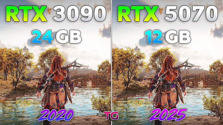 Какая видеокарта лучше GeForce RTX 3090 сравнили с GeForce RTX 5070 в 10 играх в 1440p