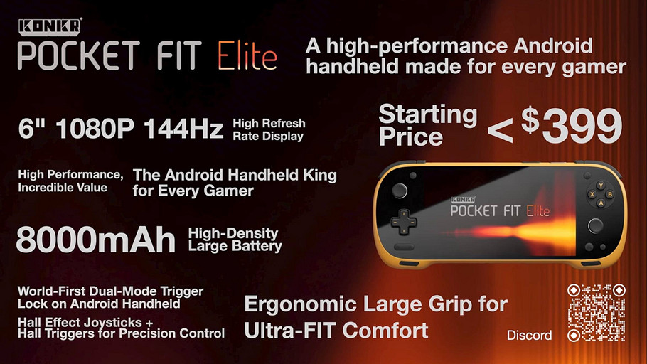 Anbernic, бойся: представлена портативная консоль Ayaneo Konkr Pocket Fit Elite