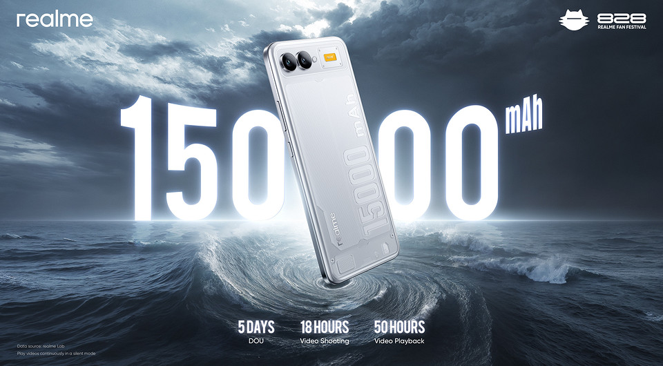 realme показала два уникальных смартфона — первый с батареей 15 000 мА*ч, второй с вентилятором