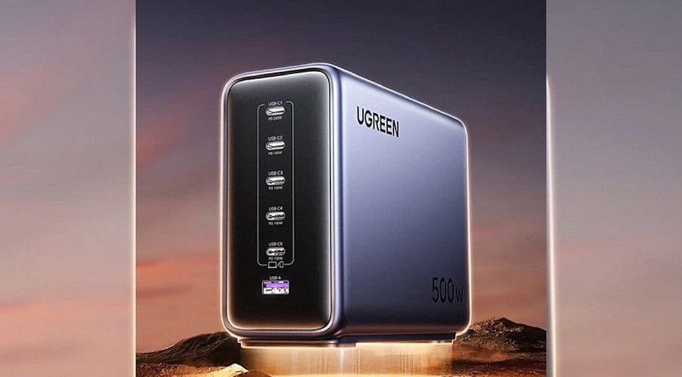 UGREEN представила зарядную док-станцию на 500 Вт для одновременной зарядки сразу пяти ноутбуков