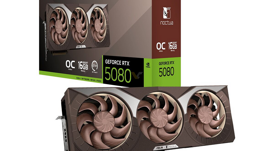 ASUS представила гигантскую супервидеокарту GeForce RTX 5080 Noctua OC Edition