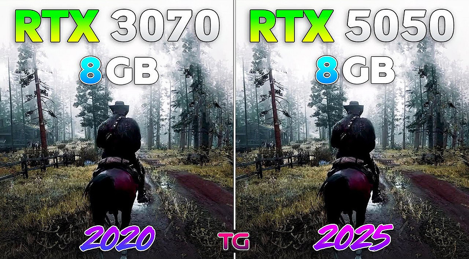 Какая видеокарта лучше? Свежую GeForce RTX 5050 сравнили с RTX 3070, которой уже 5 лет