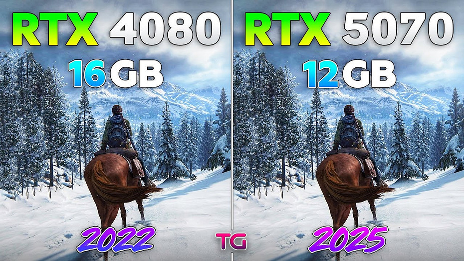 Какая видеокарта лучше GeForce RTX 5070 сравнили с GeForce RTX 4080 в 11 играх в 2K