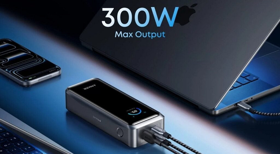 Вышел мощный пауэрбанк Anker Prime Power Bank 26K с зарядкой до 300 Вт