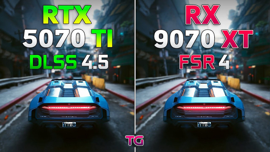Эксперт сравнил видеокарты RTX 5070 Ti с DLSS 4.5 и RX 9070 XT с FSR 4