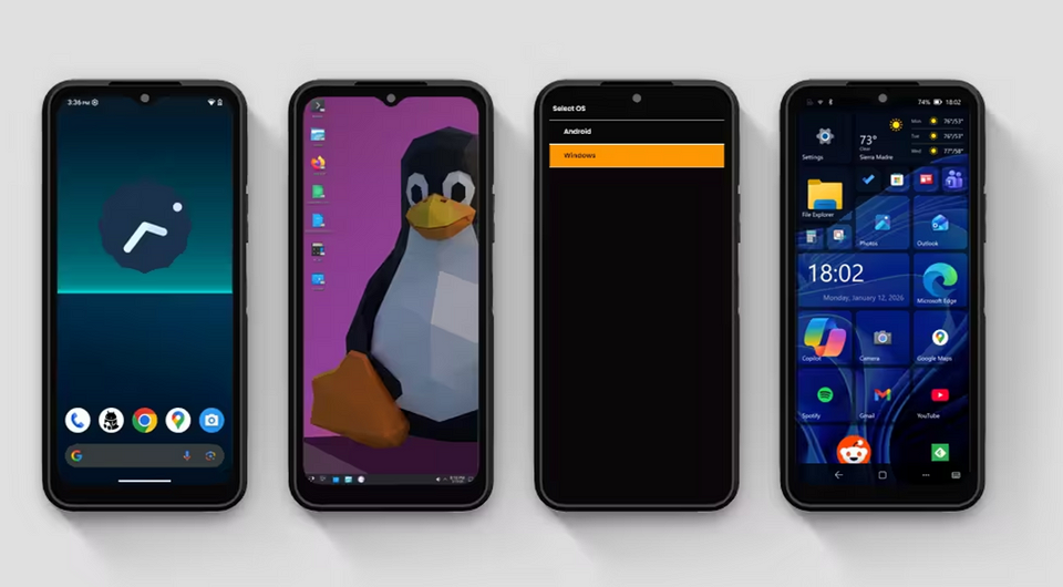 Представлен уникальный смартфон NexPhon cразу с Android, Windows и Linux