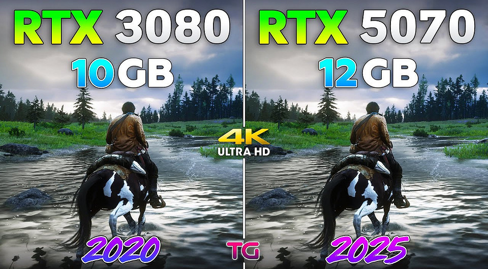Какая видеокарта лучше? GeForce RTX 3080 против GeForce RTX 5070 в 4K