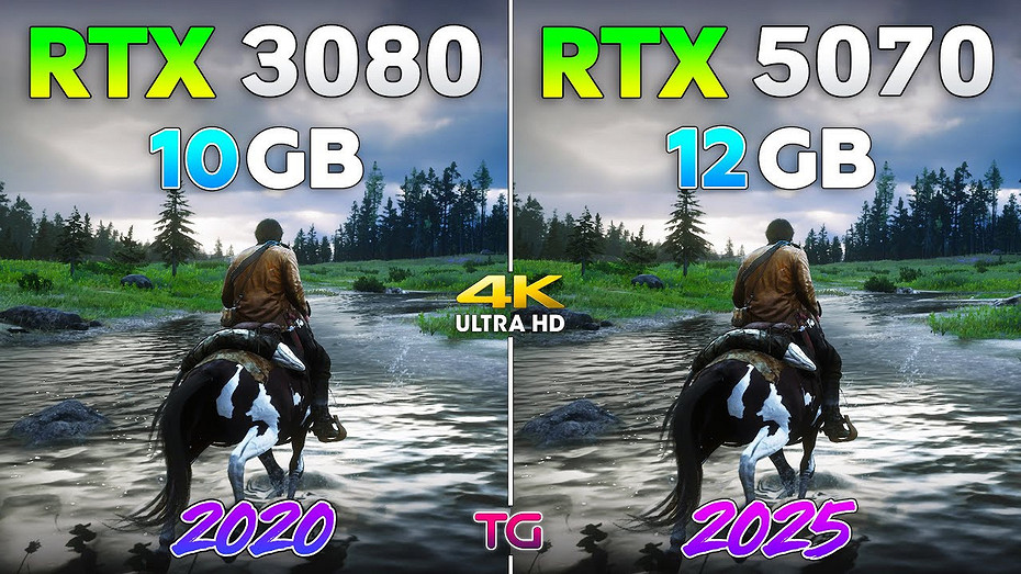 Какая видеокарта лучше GeForce RTX 3080 против GeForce RTX 5070 в 4K